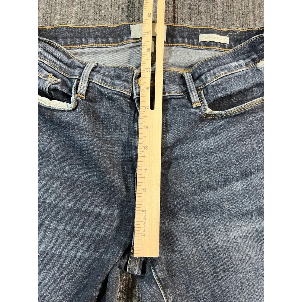 FRAME Le Garcon Crop Jeans Womens 28 Blue Distressed Slim‎ Boyfriend Stretch USA